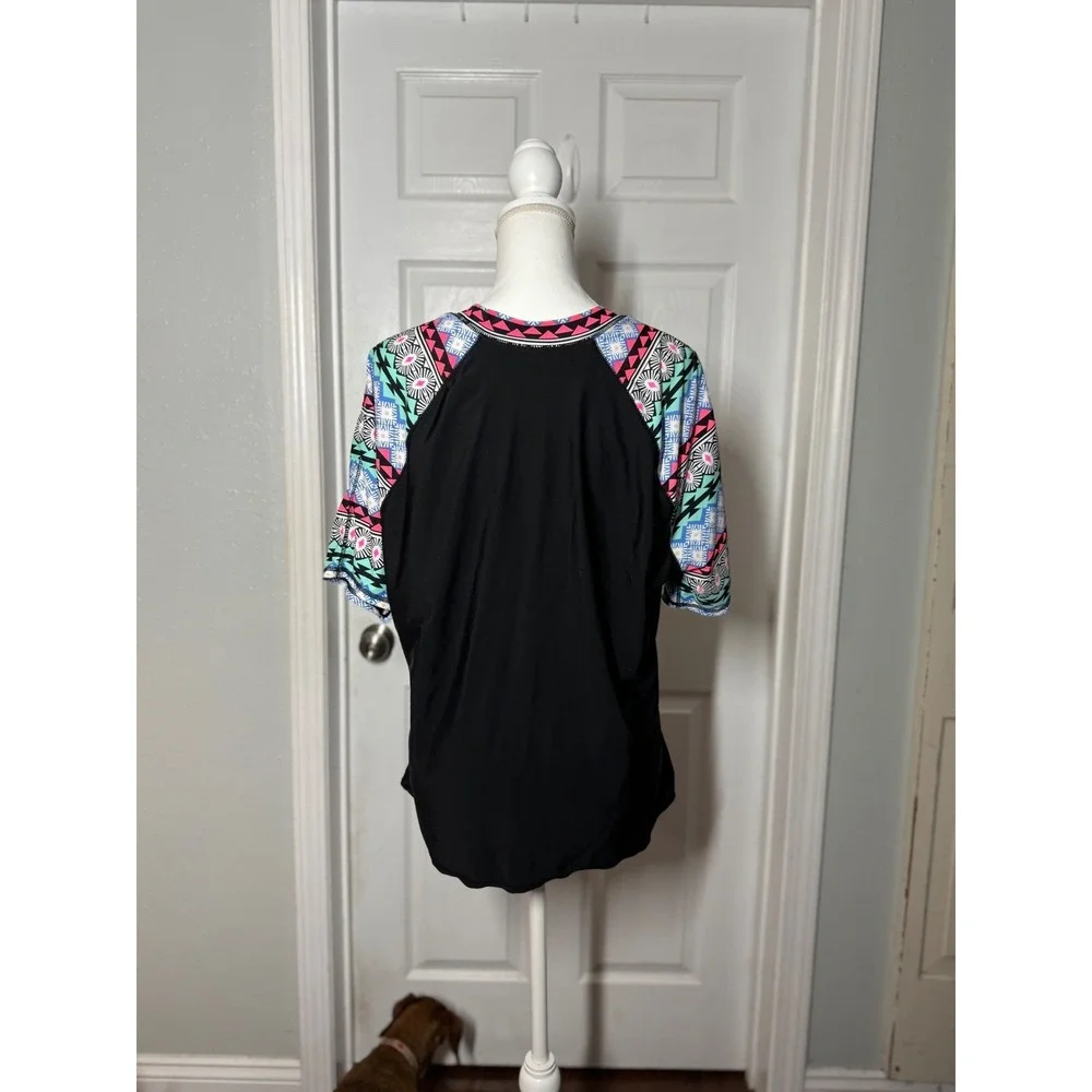 Old Navy XXL Swim‎ Rashguard Top Bundle – Turquoise & Black Mixed Print